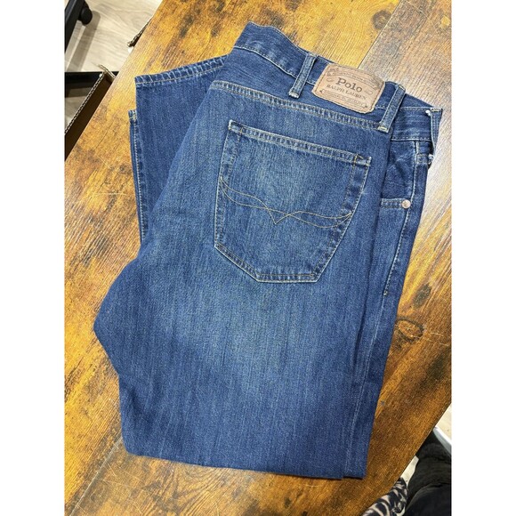 Polo Ralph Lauren Jeans Varick Slim Straight Mens 38x30 Blue Denim 100% Cotton - Picture 1 of 9